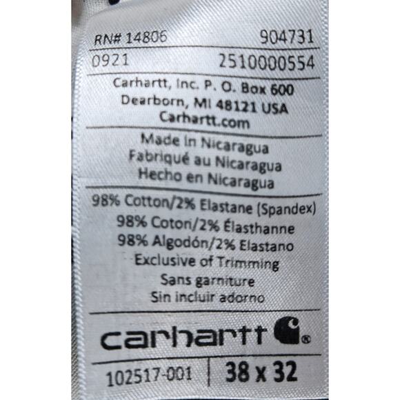 Carhartt 5 Pocket Relaxed Fit Rugged Flex Canvas Pants‎ in Black Size 38 - Picture 7 of 10